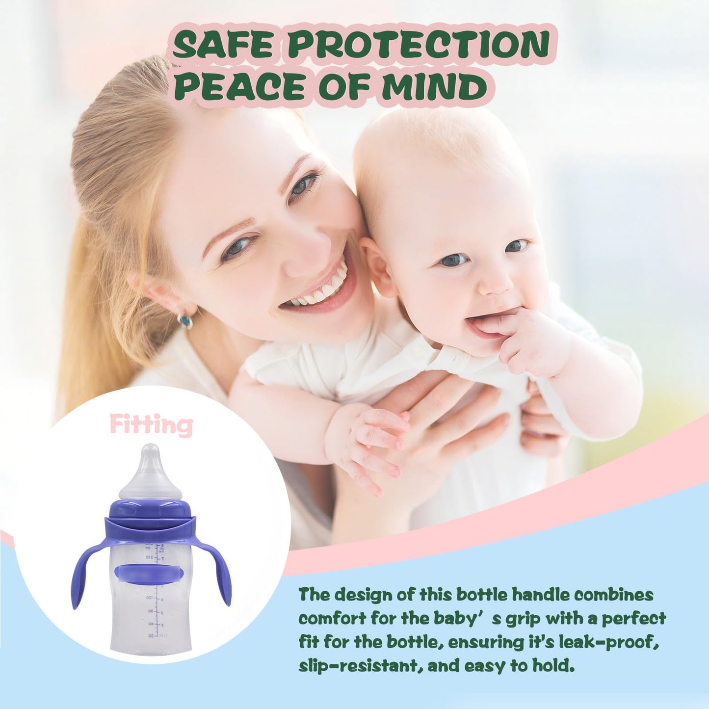 Baby Bottle Handles Compatible For Lansinoh Bottles, Feeding Bottles Holder Accessories, Pack Of 4