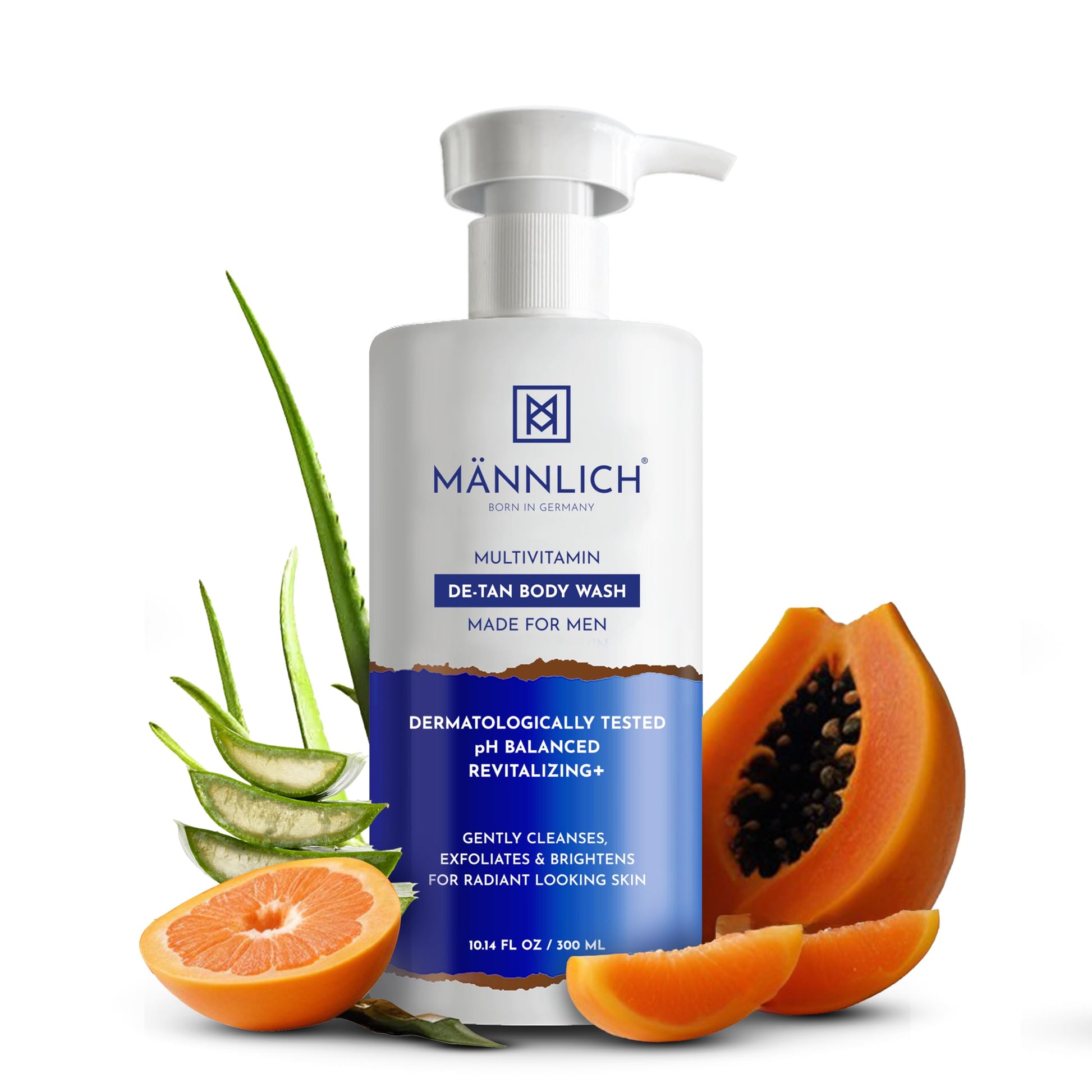 Mannlich De-Tan & Detox Body Wash (300 Ml) | 2% Kojic Acid Body Wash For Pigmentation, Tan Removal, Deep Cleansing & Brightening