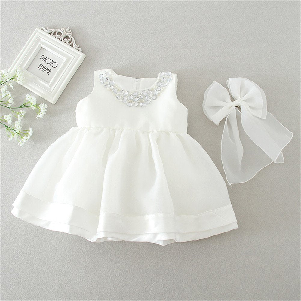 Coozy Baby Girl Dress Christening Baptism Gowns Flower Girl Special Occasion Dress (18M(16-20Months), Ivory)