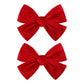 Velvet Hair Bows Alligator Clips For Girls Red Bow Clip For Hair Bowknot Alligator Barrettes Baby Girls Hair Accessories Red Bow
