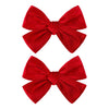 Velvet Hair Bows Alligator Clips For Girls Red Bow Clip For Hair Bowknot Alligator Barrettes Baby Girls Hair Accessories Red Bow