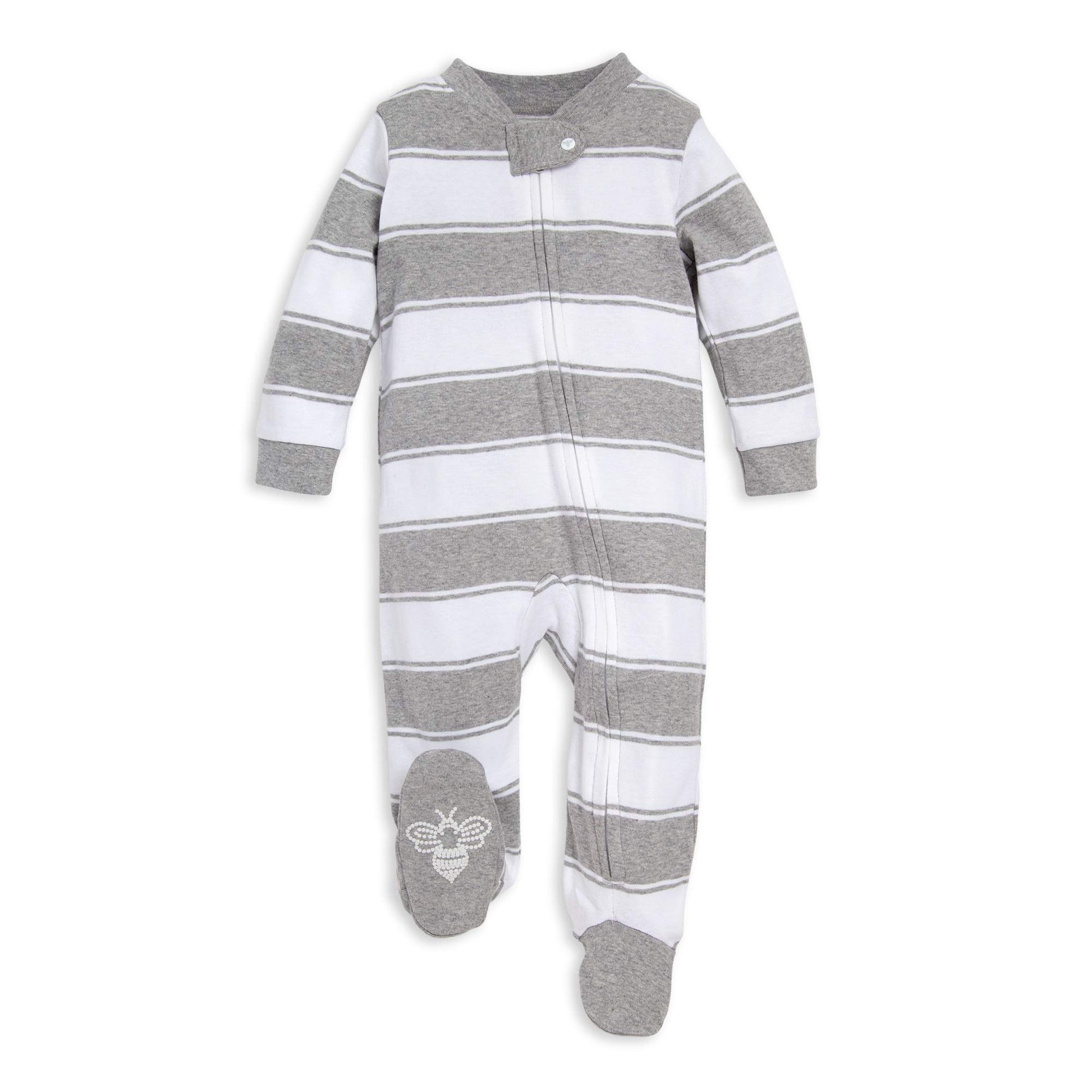 Burts Bees Baby Sleep and Play PJs, 100% Organic Cotton One-Piece Zip Front Romper Jumpsuit Pajamas