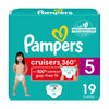 Pampers Diapers - Cruisers 360 - Size 5, 19 Count, Babyproof Up To 100% Leakproof Pull-On Diaper