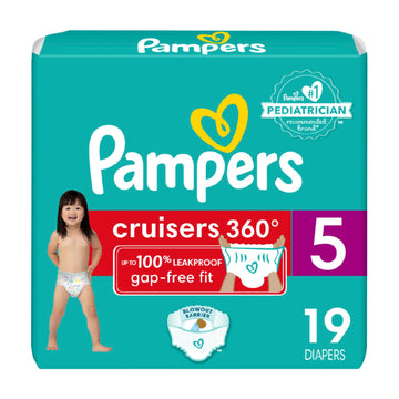 Pampers Diapers - Cruisers 360 - Size 5, 19 Count, Babyproof Up To 100% Leakproof Pull-On Diaper