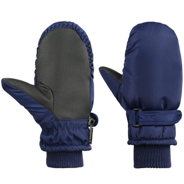 American Trends Toddler Winter Gloves Snow Mittens For Kids Girls Boys Waterproof Ski Mitten Warm Fleece Glove Pure Navy S