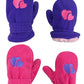 N'Ice Caps Little Kids And Baby Easy-On Sherpa Lined Fleece Mittens - 2 Pair Pack (Purple Hearts/Fuschia Hearts, 2-3 Years)