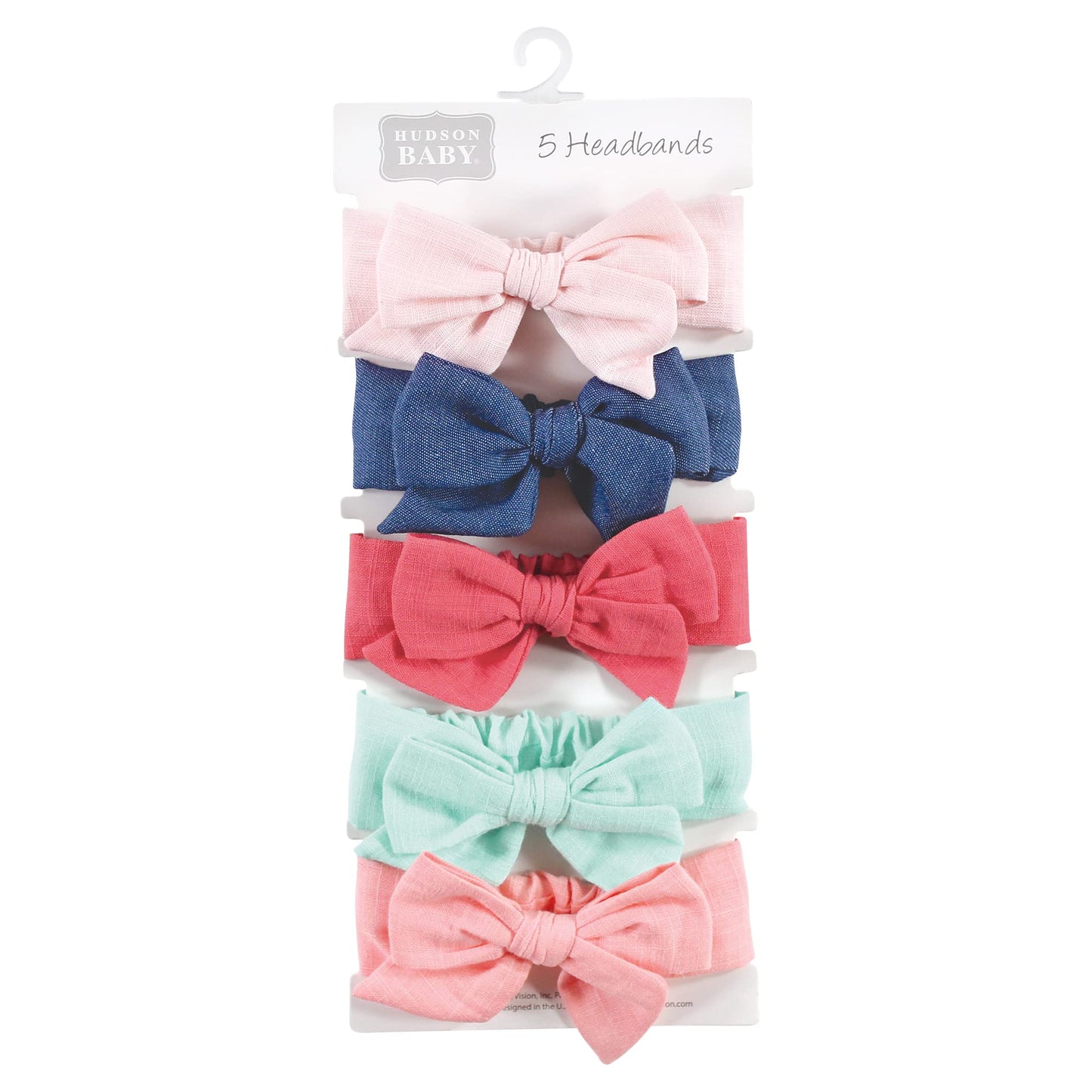 Hudson Baby Girls Infant Cotton And Synthetic Headbands, Multicolor Bow, 0-24 Months, Multicolor Bow, 1 Count Pack Of 5 Us
