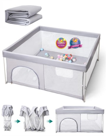 Babelio Foldable Baby Playpen With Mat, 50 '    50 ' Portable Playard For Babies And Toddlers, Parents ' Picks Awards Winner,