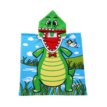 Jhong108 Kids Hooded Beach Towel For Age 1-6 Years Toddler Baby Boys - Super Absorbent Soft Microfiber Poncho Towel, Multi-Use F