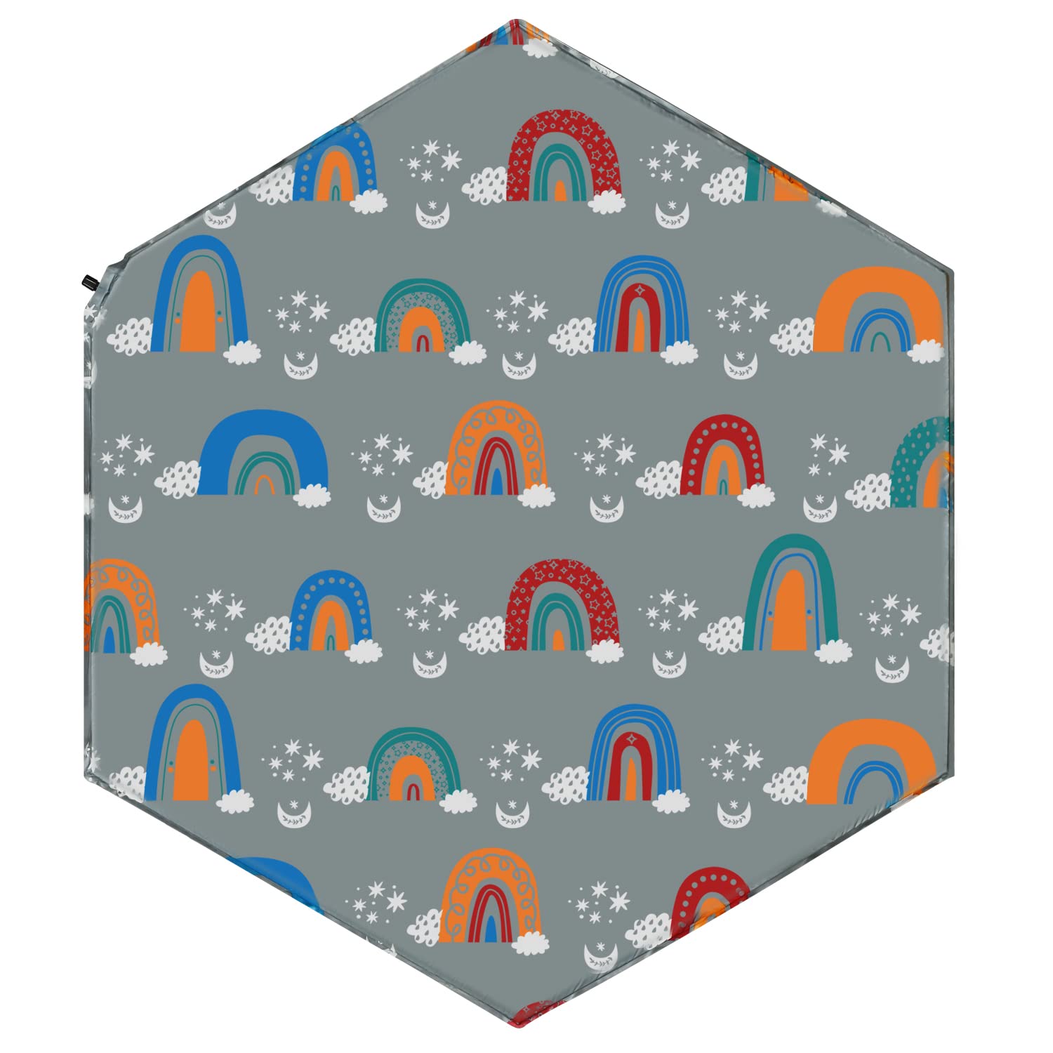 Hoybell Hexagon Playpen Mat, Compatible with POP N GO Baby Playpen, 59 inch Self Inflating Mattress Pad, Portable and Comfortab