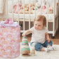 Tibaolover Rainbow Pink Baby Laundry Basket Baby Hamper Kids Hamper Basket Toy Storage Bin For Boys Room Decor Baby Nursery Hamp