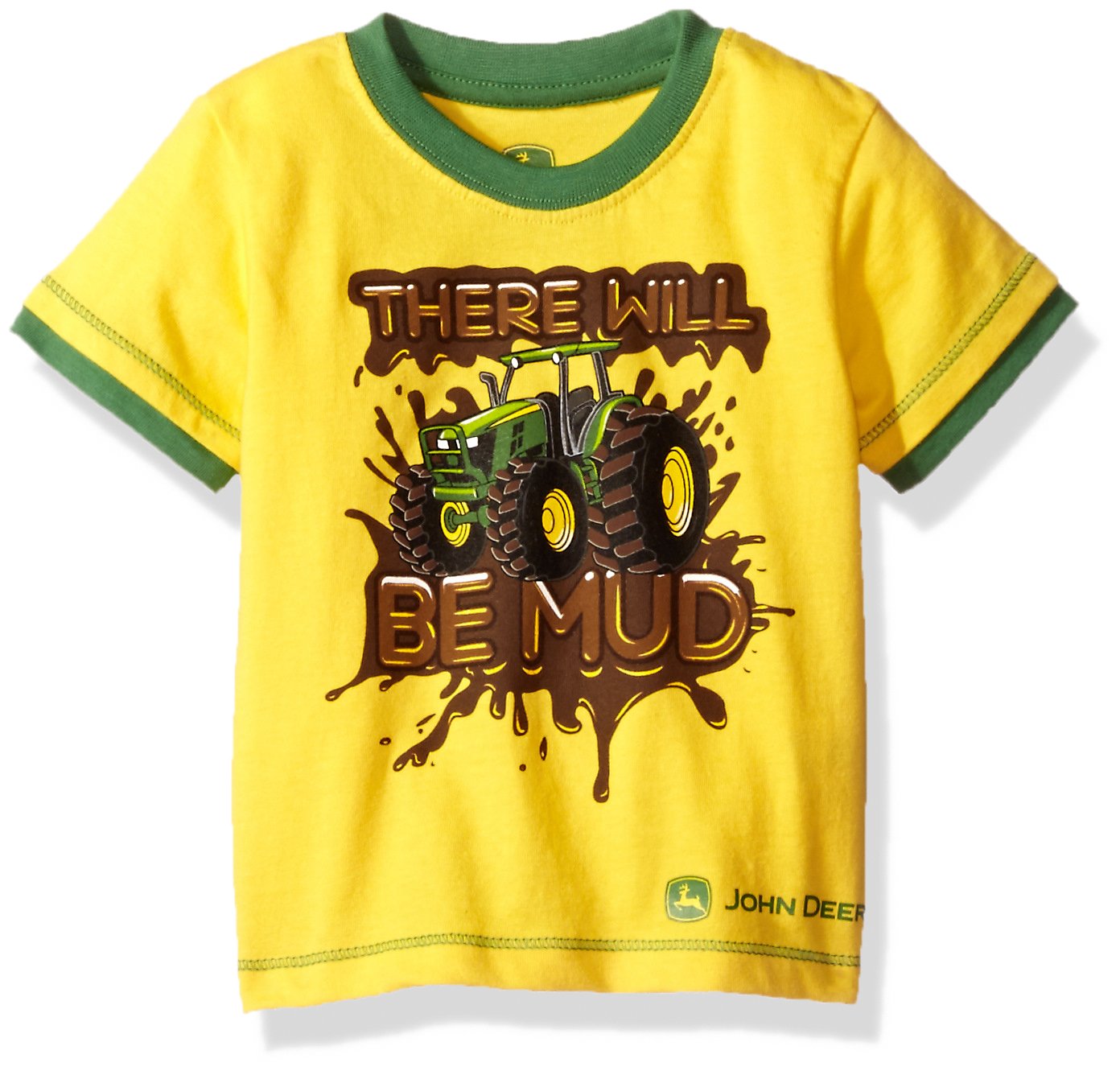 John Deere Baby Boys Toddler Graphic Tee, Yellow/Green Print, 2T