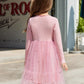 Arshiner Toddler Tutu Dress Long Sleeve Cute Pink Valentine Party Winter Ribbed Knit Princess Dress