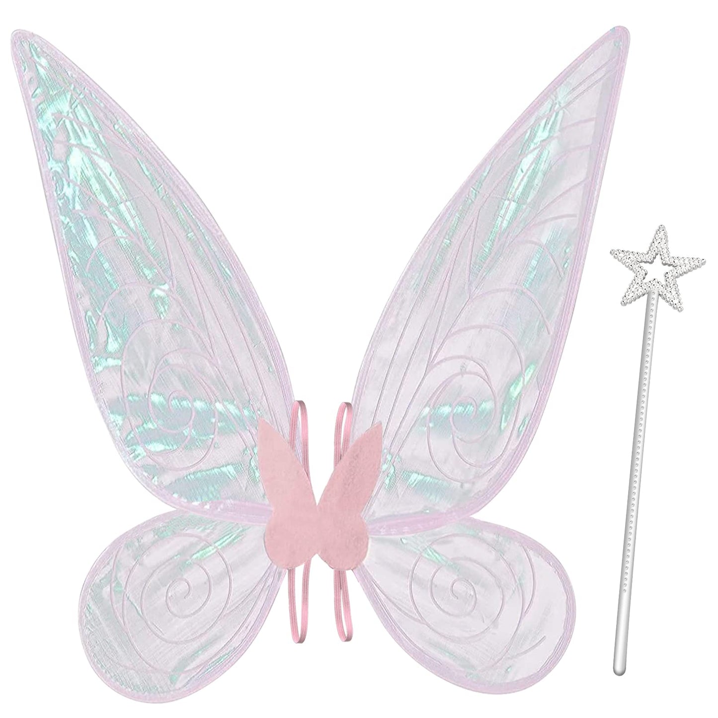 Quescu Fairy Wings For Adults,Butterfly Wings For Girls,Angel Wings,Fairy Costume For Women Halloween Dress Up Party Favor (Pink