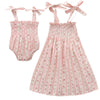 Tibe Pincess Baby Girls Rompers Dress Toddler Strap Smocked Summer Floral Boho Maxi Dresses Matching Outfits Sisters Dress Size