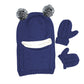 Baby Winter Hat Scarf Mitten Set, Unisex Infant Toddler Kids Hat Scarf (Navy, 2-5 Years)