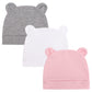 Bqubo Newborn Baby Hats Mittens Set Hospital Hat Beanie Bear Ears Preemie Infant Cotton Caps Gloves No Scratch Mittens For Baby