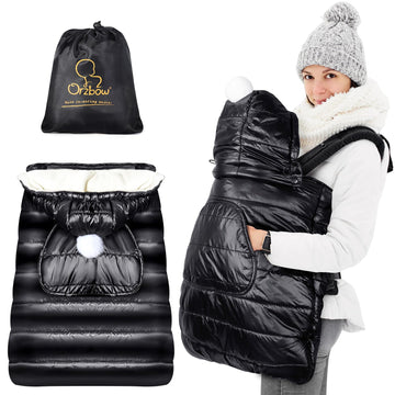 Orzbow Winter Baby Carrier Cover with Detachable Hood, Waterproof & Windproof, Universal for Carriers & Waist Stools, Baby Bunti
