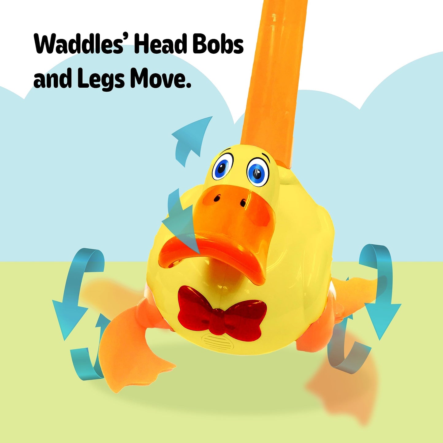 Waddles the Waddle Duck - Baby to Toddler Push Toy with Quacking Sounds and Waddling Action, Walking Toy for 1-3 Year Olds, Grea