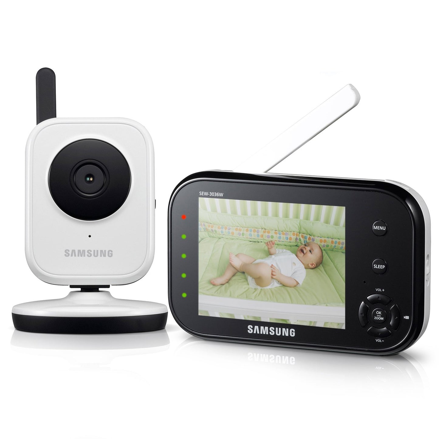 Samsung Sew-3036W Babyview Baby Monitoring System Ir Night Vision Zoom 3.5 Inch