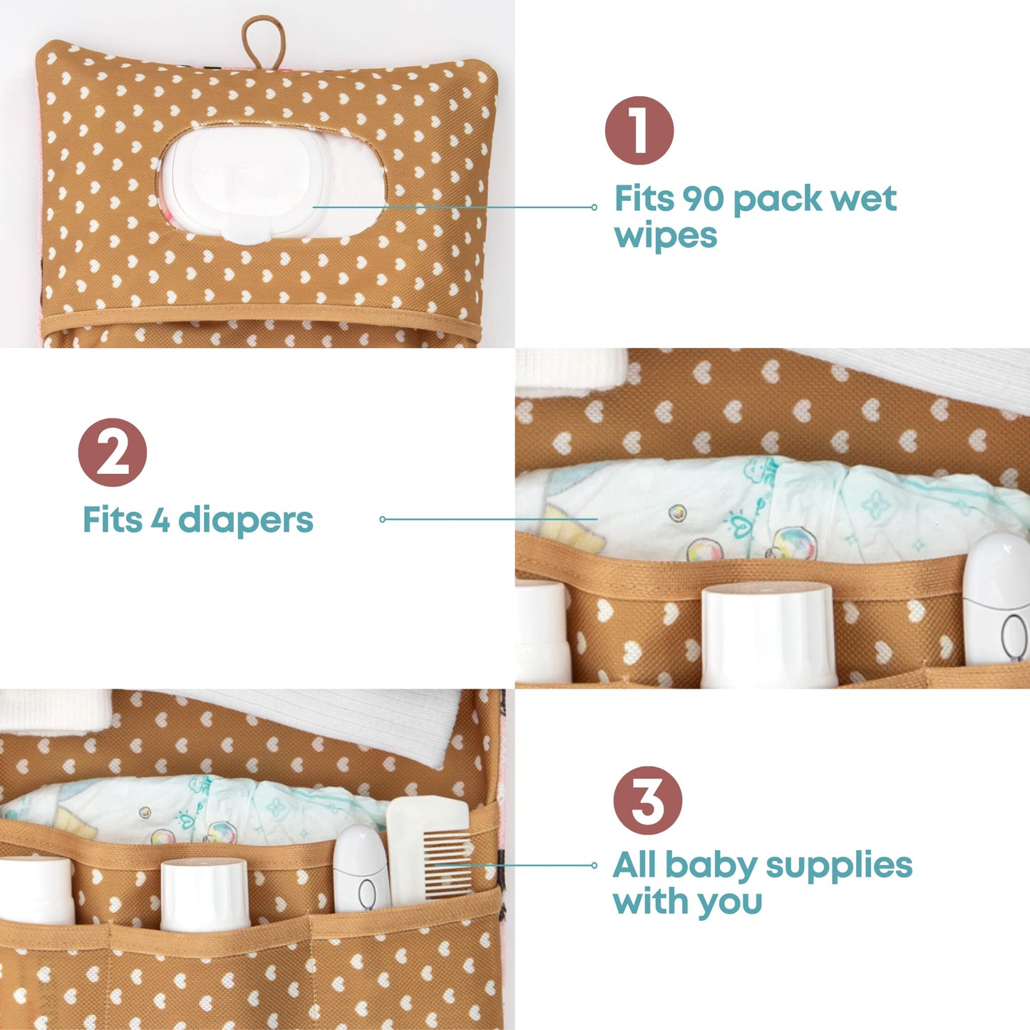Hamur Baby Bag Organizer, Portable Stroller Mini Diaper Bag For Travel Unisex, Foldable Newborn Baby Accessories Carriage Bag Fo