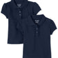 The Children'S Place Baby Girls And Toddler Girls Short Sleeve Ruffle Pique Polo, Tidal, 2T