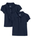 The Children'S Place Baby Girls And Toddler Girls Short Sleeve Ruffle Pique Polo, Tidal, 2T