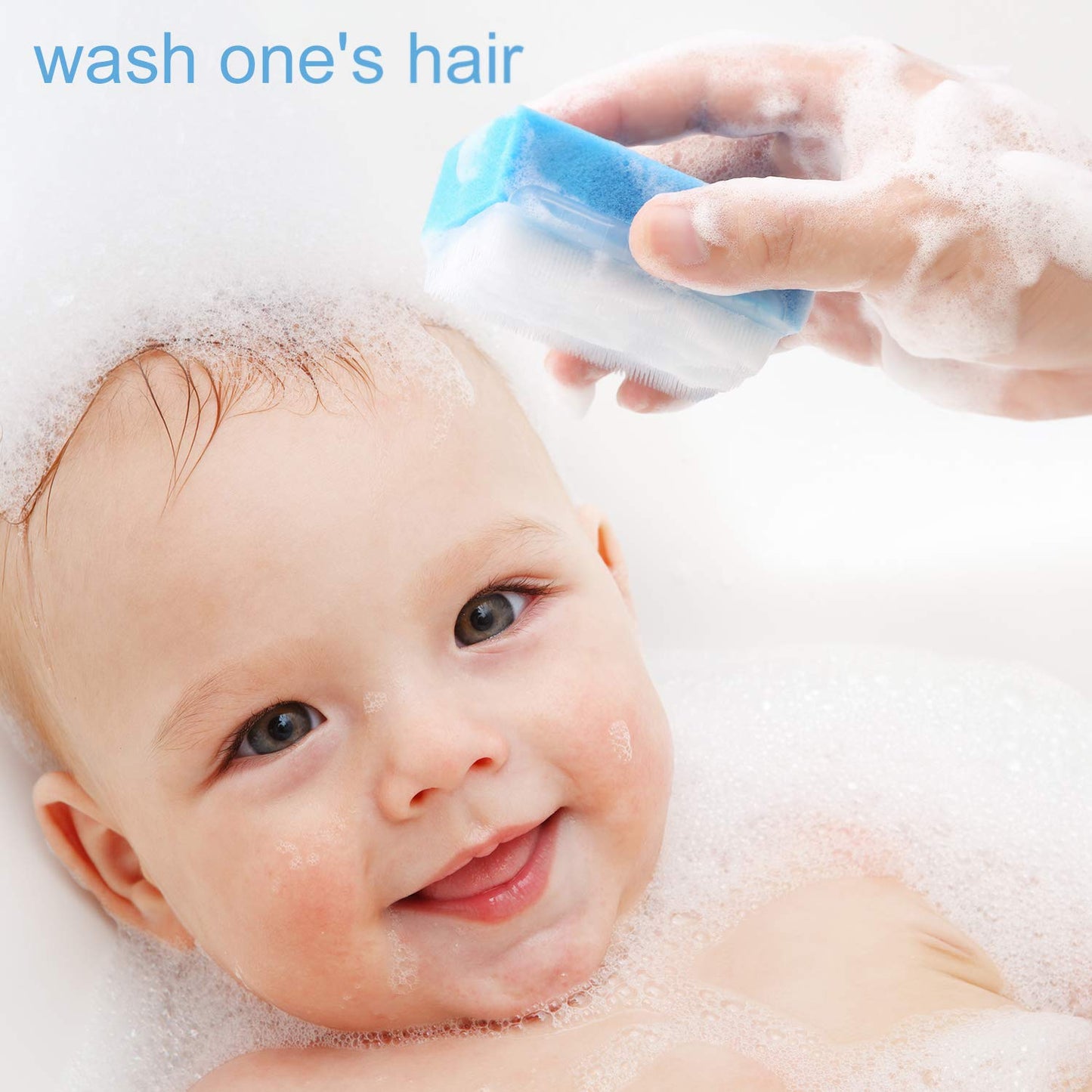 Baby Bath Time Sponge Brush- Body, Hair, And Scalp Cleaning - Gentle On Infant, Toddler Sensitive Skin - Great Sensory Feel. (6