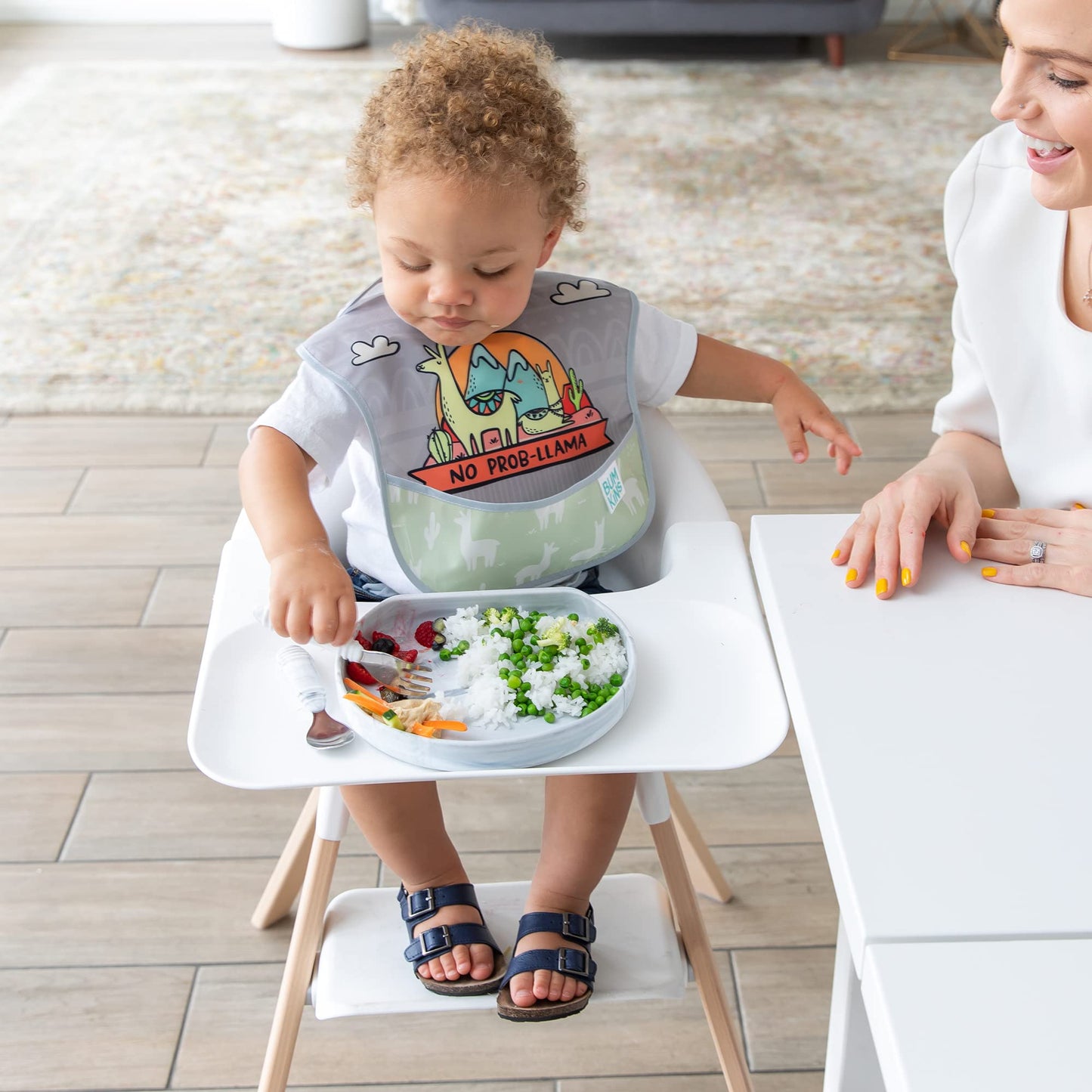 Bumkins Toddler and Baby Suction Plate, Silicone Grip Dish for Babies and Kids, Baby Led Weaning, Children Feeding Supplies, Non
