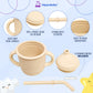Hippobaby Silicone Transition Sippy Cup For 6+ Month Old | Includes 1 Toddler Straw Cup & 1 Baby Sippy Cup With Handles | Baby S