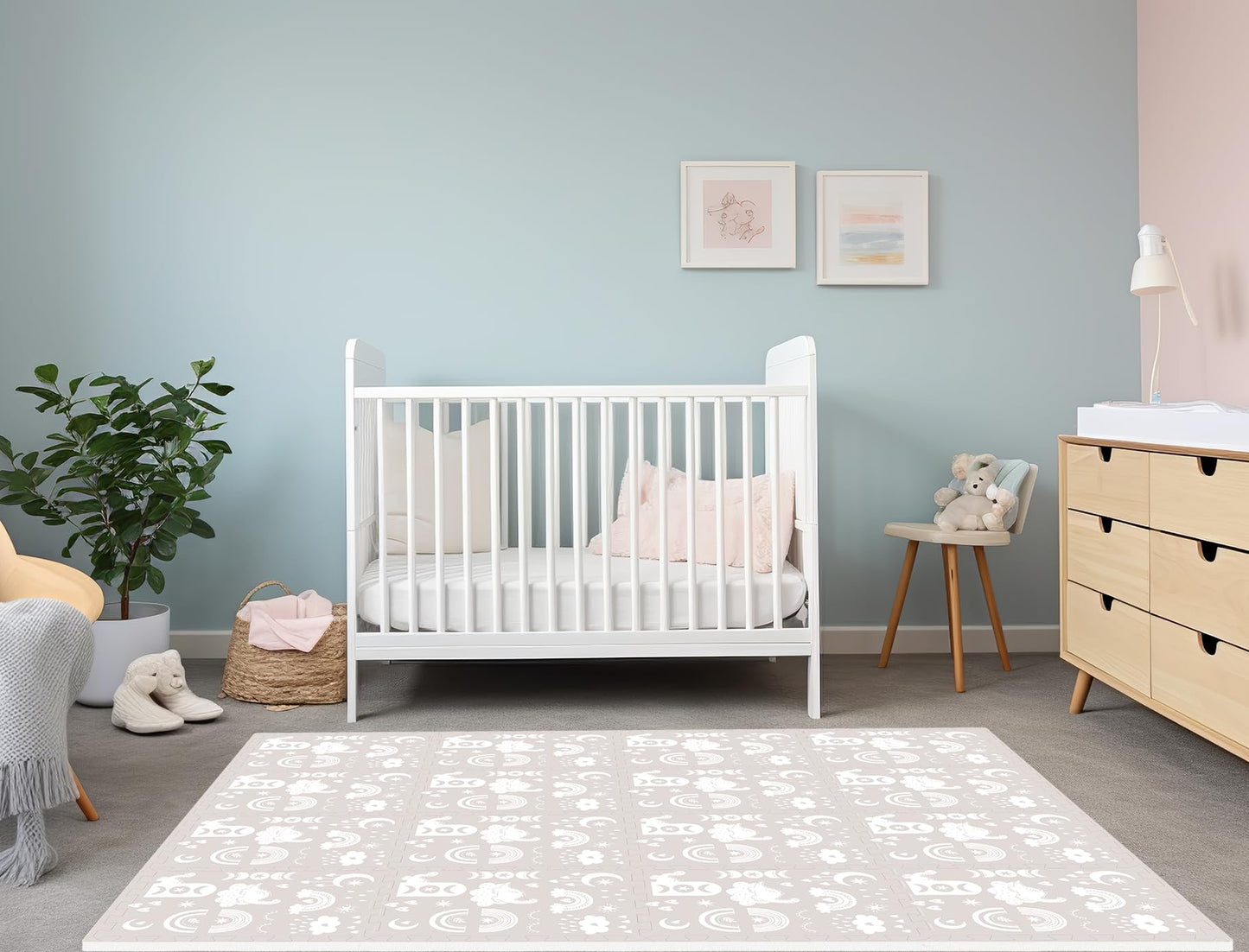 Premium Soft Foam Play Mat For Baby, 5.6 X 4 Ft, Easy To Clean - The Perfect Modern Foam Playmat Fits Nicely With Your Kids Play