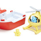 Green Toys Rescue Boat with Helicopter Red, 1 EA