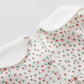 Pureborn Baby Girls Bodysuit Peter Pan Collar Bubble Romper Long Sleeve One-Piece Cotton Outfit Pink Flower 3-6 Months