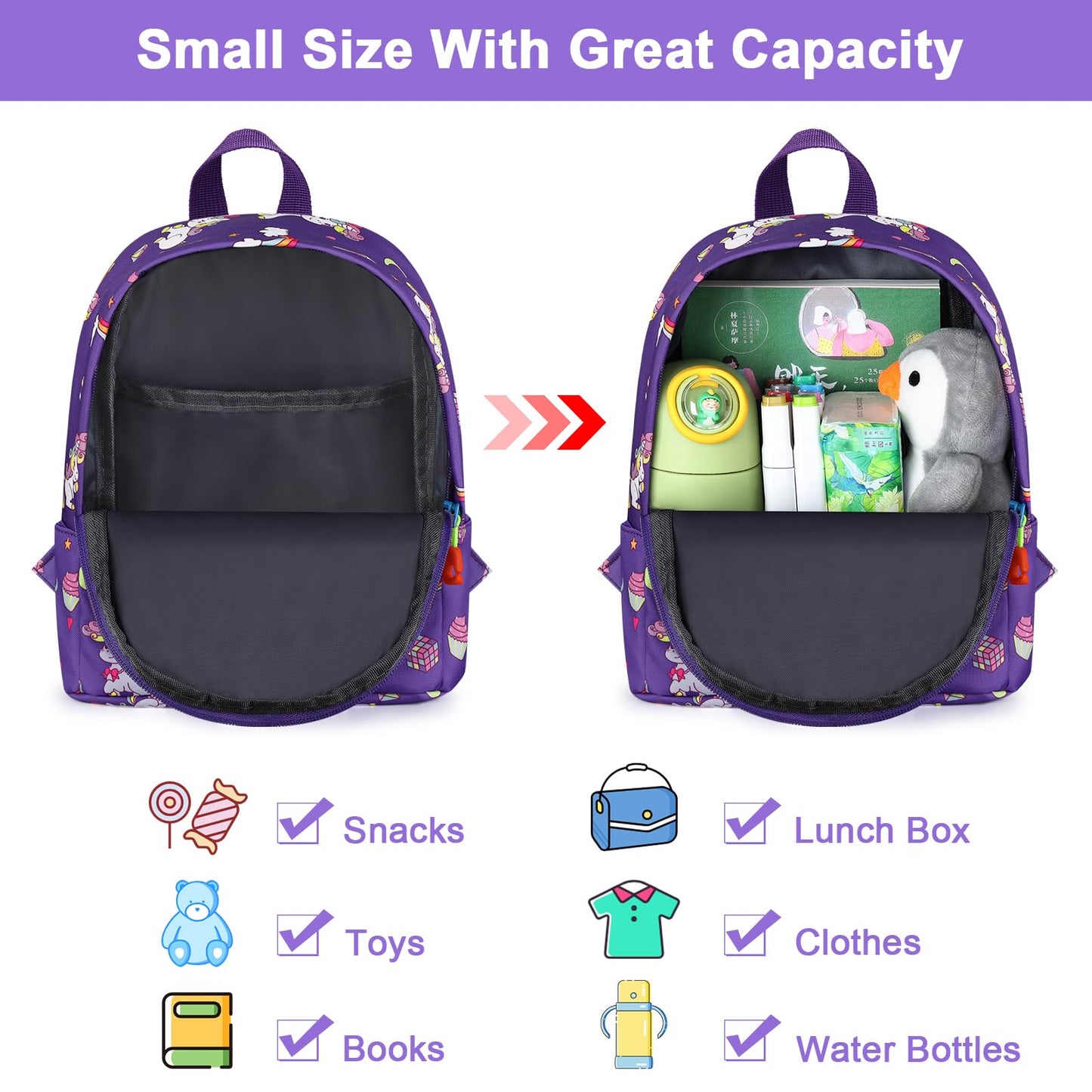 Accmor Toddler Harness Backpack Leash, Cute Baby Unicorn Backpacks With Anti Lost Wrist Link, Adorable Mini Child Backpack Leash