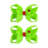 YanJie 5' Green Hair Bow Clips for Girls Christmas Grinch Bows with Heart Christmas Hair Accessories Grosgrain Hairpin Holiday D