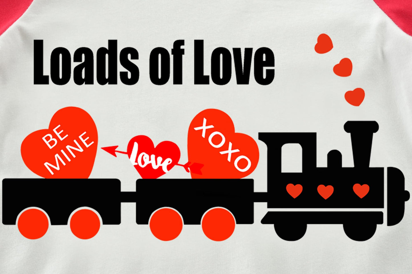 Ddsol Toddler Little Boy Valentine Day T-Shirt Baby Kid Red White Loads Of Love Heart Train Print Monster Truck Shirt Raglan Lon