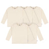 Gerber Baby Toddler 5-Pack Solid Long Sleeve T-Shirts Jersey 160 Gsm, Natural, 12 Months