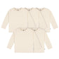Gerber Baby Toddler 5-Pack Solid Long Sleeve T-Shirts Jersey 160 Gsm, Natural, 4T