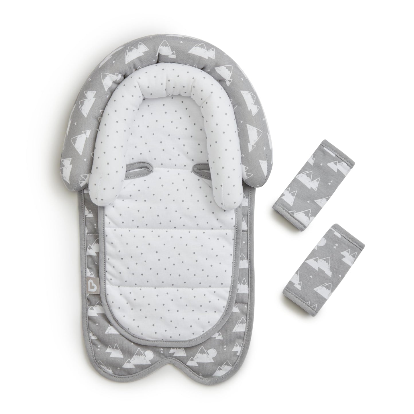 Munchkin Brica Xtraguard Head Support & Strap Cover For Baby Car Seats With Silver-Ion Technology, Mountains