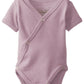 Lovedbaby Baby Girls Unisex Organic Short-Sleeve Kimono Infant-and-Toddler-Bodysuits, Mauve, 3-6 Months US
