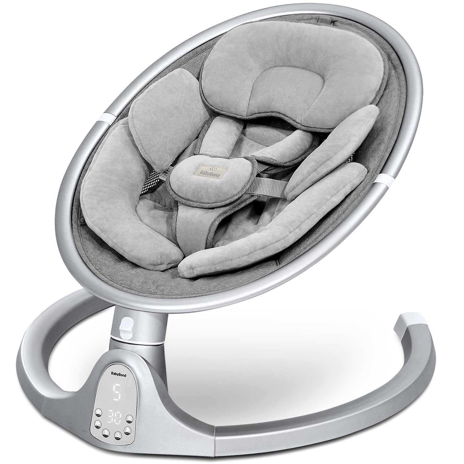 Babybond Baby Swings For Infants, Bluetooth Infant Swing With 10 Preset Lullabies, 5 Point Harness Belt, 5 Speeds And Remote Con