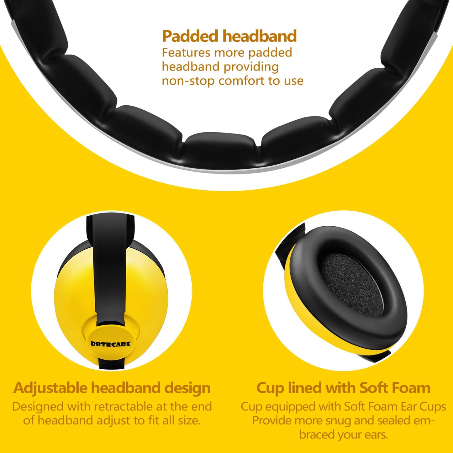 Bbtkcare Baby Ear Protection For Babies - Noise Reduction Earmuffs 3-36 Months- Comfortable Baby Headphones Against Hearing Dama