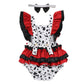 Newborn Dalmatian Costume Baby Girl Black and White Devil Costume Kids Dress up Cosplay Halloween Dalmation Outfit Toddler Infan