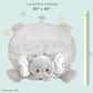 Bearington Baby Lil Spout Tummy Time Mat, 30 X 30 Inch Elephant Plush Stuffed Animal Blanket, Baby Elephant Nursery D  Cor