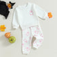 Toddler Baby Girl Boy Halloween Clothes Pumpkin Shirt Ghost Sweatshirt Pants Fall Outfit Baby Halloween Costumes (White Ghost, 3