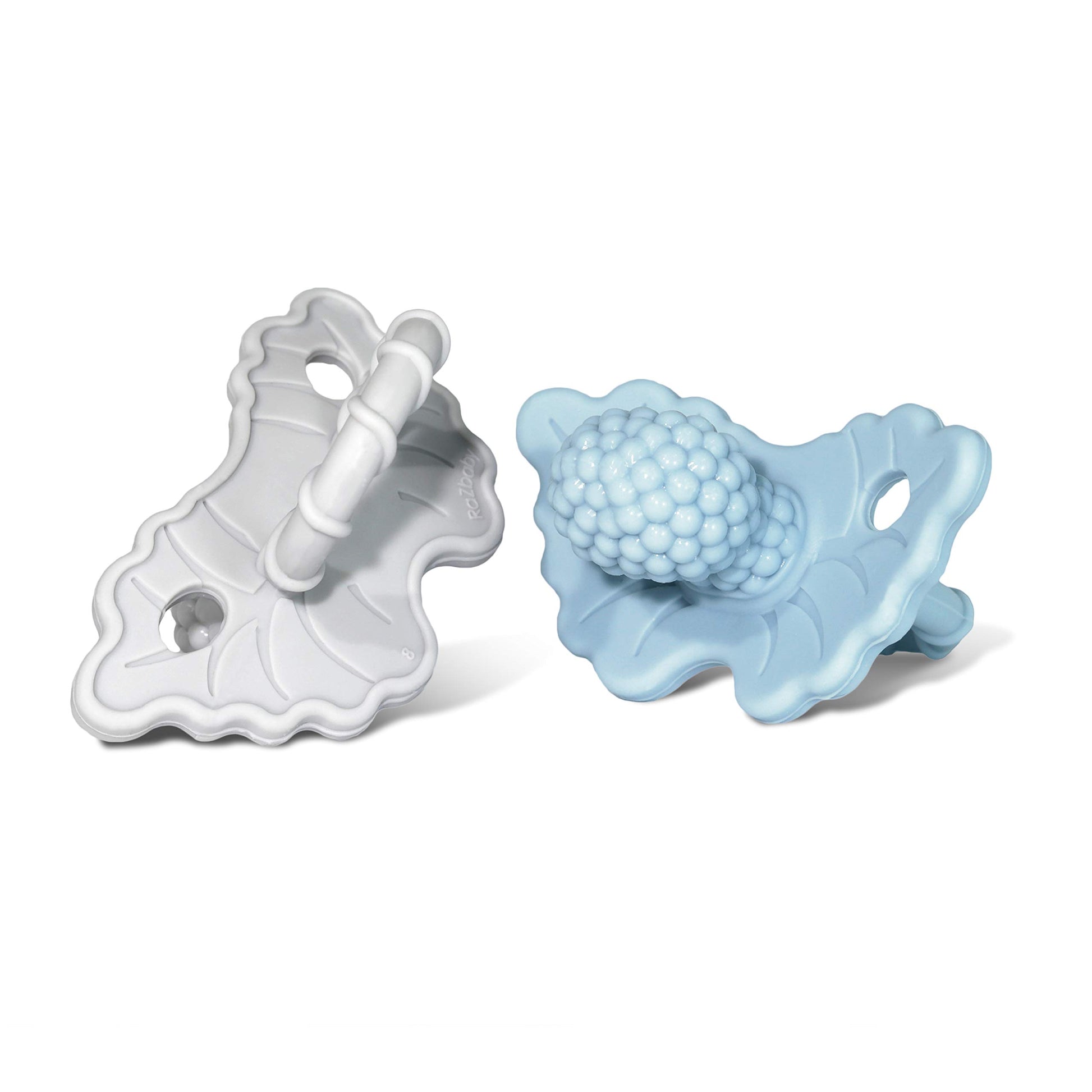 RaZbaby RaZberry Silicone Teether Pacifier - Teething Relief for Infants 3m+, Food-Grade, BPA-Free, Hands-Free, Natural Berrybum