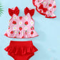 Baby Girl Bathing Suit Newborn Infant Swimsuit Girl 3-6 Months Two Piece Red Strawberry Swimwear Summer Beach Baby Bikini Tankin