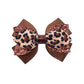 Glitter Leopard Hair Bow Clips for Girls Women Leopard Bow hairpin Hair Accessories.(FJ119) (D)