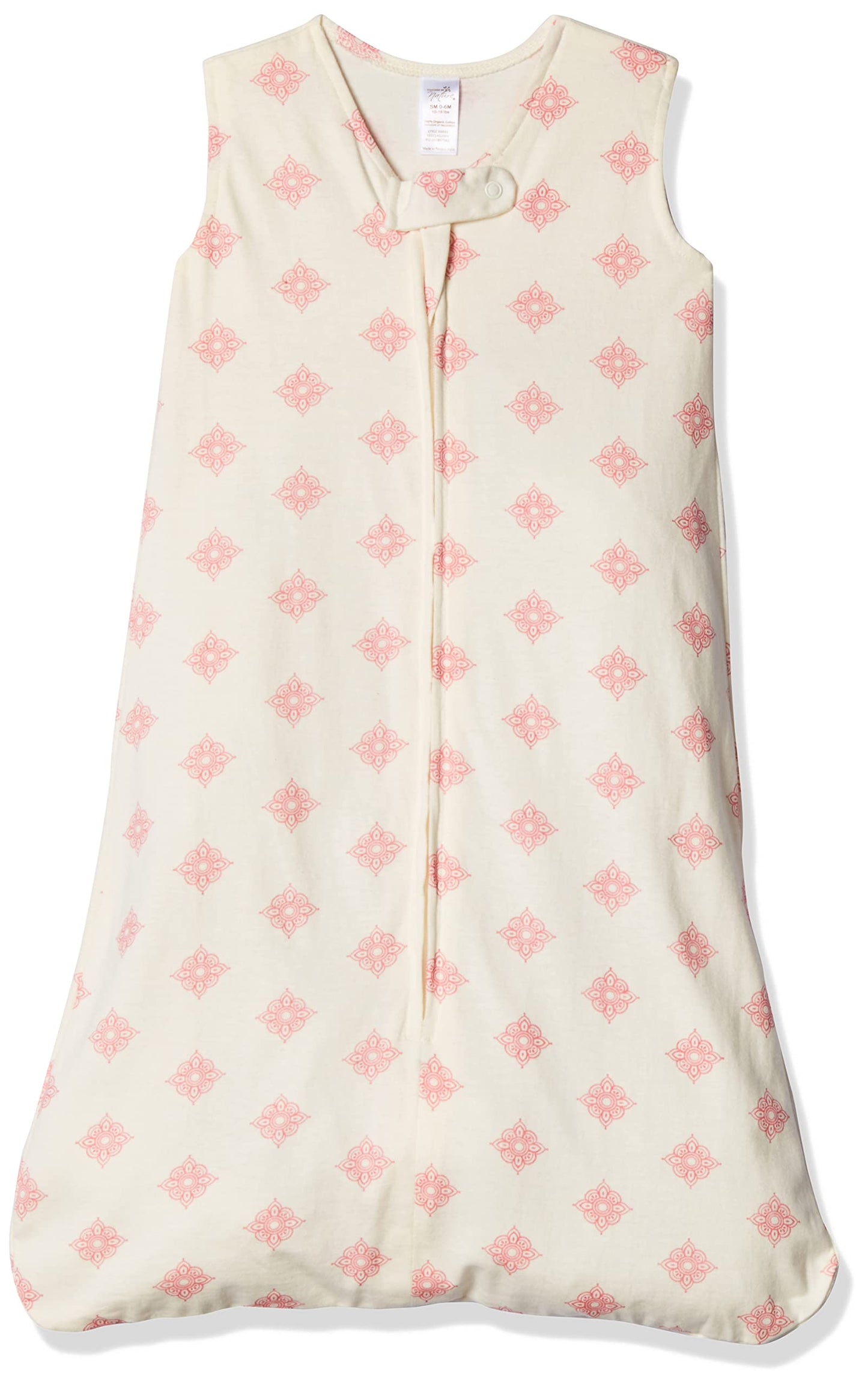Touched by Nature Unisex Baby Organic Cotton Sleeveless Wearable Sleeping Bag, Sack, Blanket, Dainty Rosette, 18-24 Months