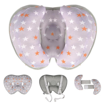 KAKIBLIN Baby Head Neck Support Pillow, 2 in 1 Banana Neck Support Pillow for Baby, Stroller Baby Travel Pillow for Newborn, Boy